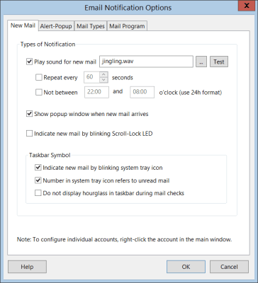 Screenshot of the application MailBell - #7