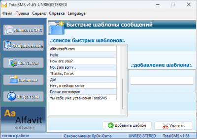Screenshot of the application Totalsms - #4