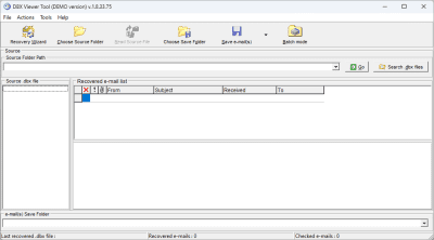 Screenshot of the application DBX Viewer Tool - #1