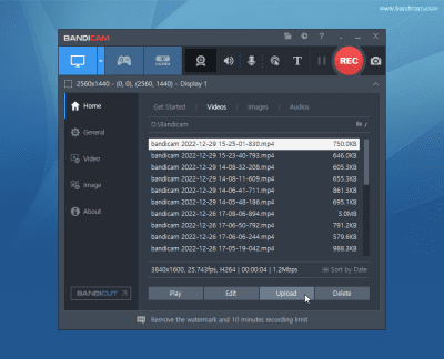 Screenshot of the application Bandicam - #6