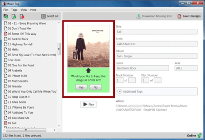 Screenshot of the application Music Tag - #3