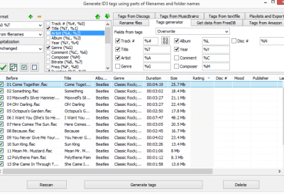 Screenshot of the application mp3Tag Pro - #5