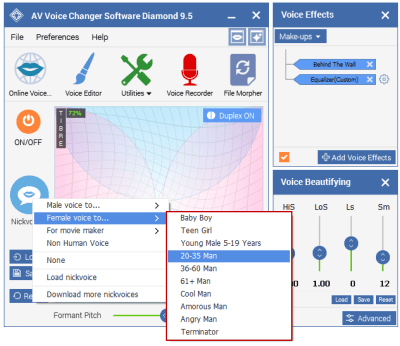 Screenshot of the application AV Voice Changer Software Diamond - #3