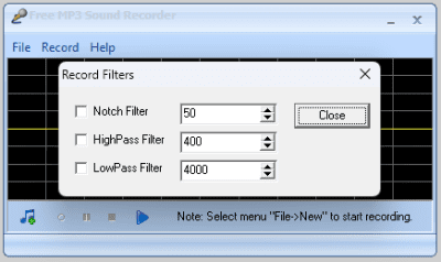 Screenshot of the application Free MP3 Sound Recorder - #2