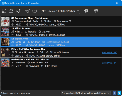 Screenshot of the application MediaHuman Audio Converter - #1