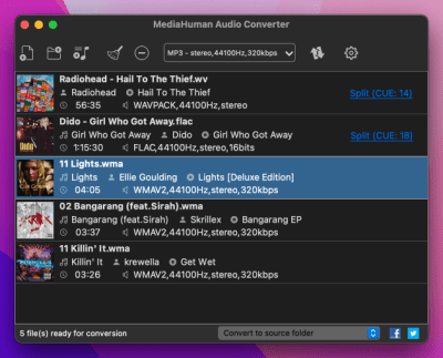Screenshot of the application MediaHuman Audio Converter - #2