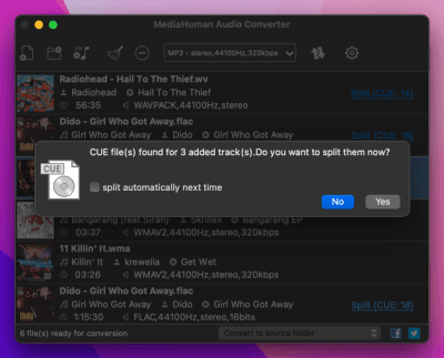 Screenshot of the application MediaHuman Audio Converter - #5