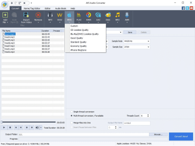 Screenshot of the application AVS Audio Converter - #1