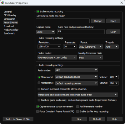 Screenshot of the application D3DGear - #4