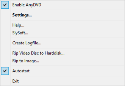Screenshot of the application AnyDVD HD - #2