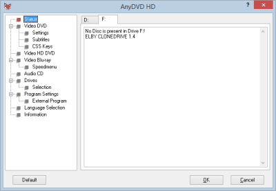 Screenshot of the application AnyDVD HD - #3