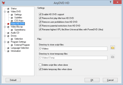 Screenshot of the application AnyDVD HD - #8