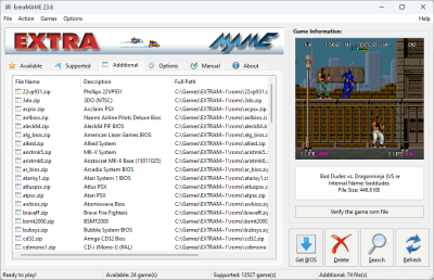 Screenshot of the application ExtraMAME - #3