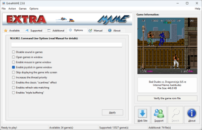 Screenshot of the application ExtraMAME - #4