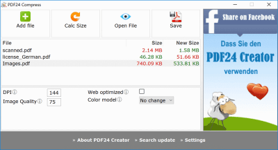Screenshot of the application PDF24 Creator - #5