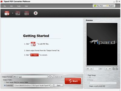 Screenshot of the application Tipard PDF Converter Platinum - #1