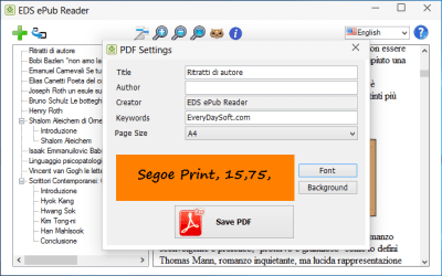 Screenshot of the application EDS ePub Reader - #3