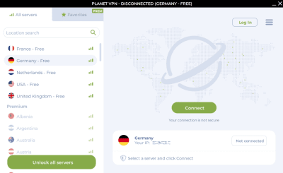 Screenshot of the application Planet VPN - Free VPN Proxy - #1