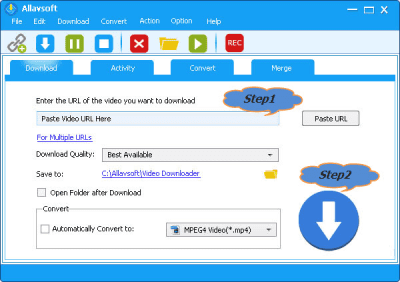 Screenshot of the application Allavsoft - #1