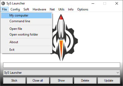 Screenshot of the application SyS Launcher - #1