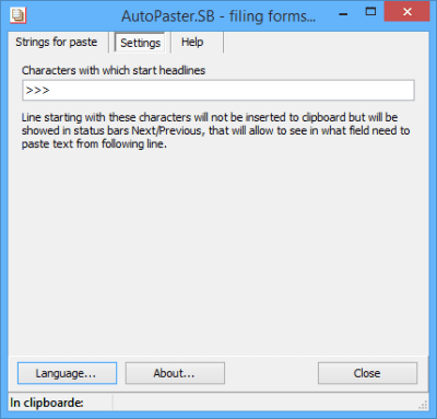 Screenshot of the application AutoPaster.SB - #6