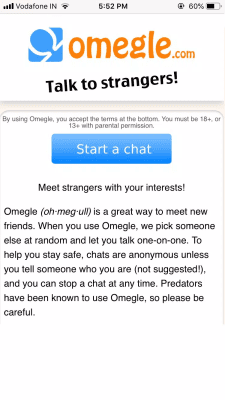 Screenshot of the application Omegle - #2