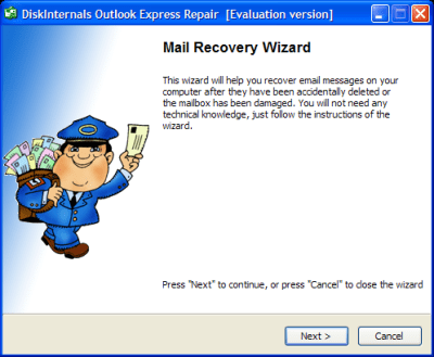 Screenshot of the application Mail Recovery Express - #2