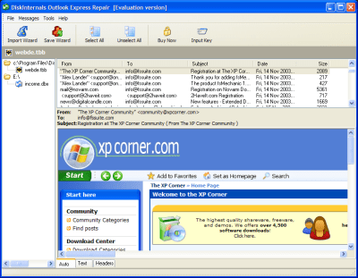 Screenshot of the application Mail Recovery Express - #3