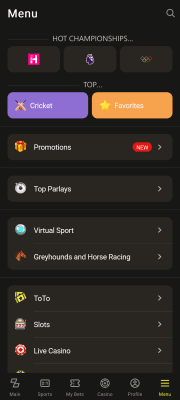 Screenshot of the application Parimatch - #5