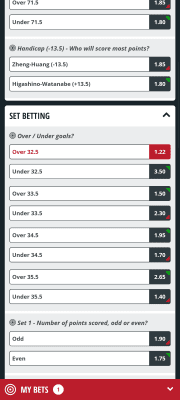 Screenshot of the application ZEbet - #5