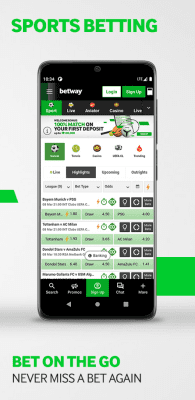 Screenshot of the application Betway - #1