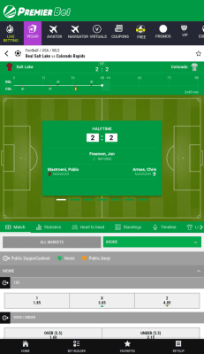 Screenshot of the application Premier Bet - #3