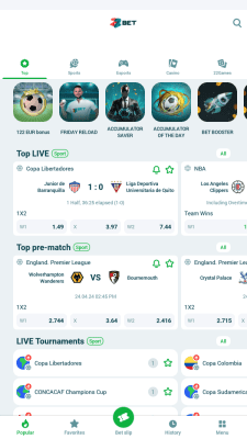 Screenshot of the application 22Bet - #1