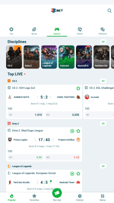 Screenshot of the application 22Bet - #3
