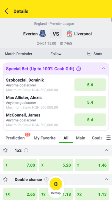 Screenshot of the application Bangbet - #3