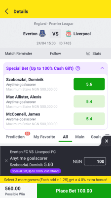 Screenshot of the application Bangbet - #4