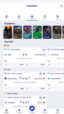 Screenshot of the application Paripesa - #4