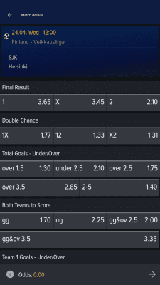 Screenshot of the application Mozzartbet - #3