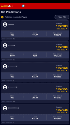 Screenshot of the application AccessBET - #5