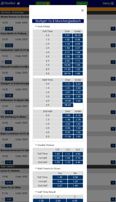 Screenshot of the application Ababet - #4