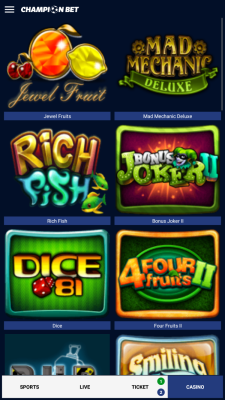 Screenshot of the application Champion Bet - #6