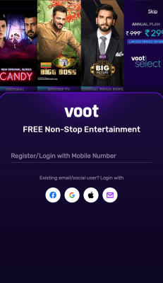 Screenshot of the application Voot - #1