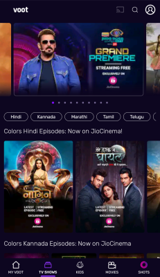 Screenshot of the application Voot - #3