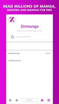 Screenshot of the application ZinManga - #1