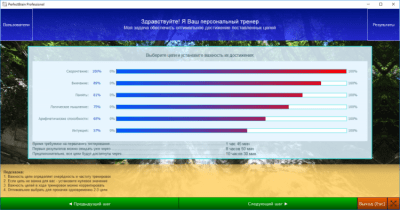 Screenshot of the application PerfectBrain - #7