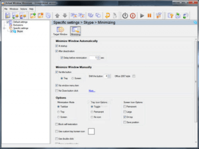 Screenshot of the application Actual Window Minimizer - #1