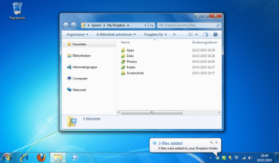 Screenshot of the application Dropbox for Windows - #1