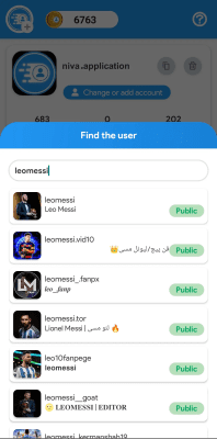 Screenshot of the application Niva Followers - #8