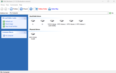 Screenshot of the application NTFS Mechanic - #1