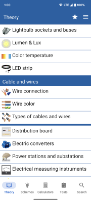 Screenshot of the application Electrician's Handbook (free) - #2